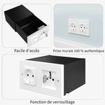 ACROPAQ Coffre fort prise electrique- Coffre fort secret et sécurisé- Coffre fort discret mural avec serrure à clé- Coffre secret