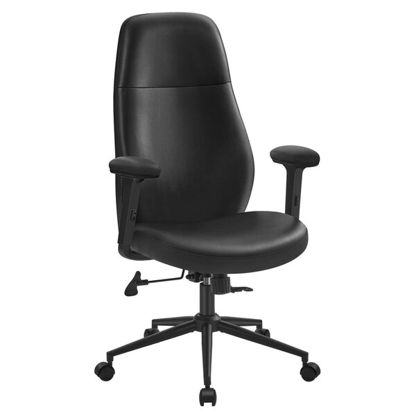 Chaise fauteuil siège de bureau pivotante avec accoudoirs réglables en hauteur moderne assise large 150 kg mélange coton et lin noir 12_0006061