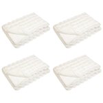 vidaXL Couverture en Fourrure de Lapin Synthétique 4 Pièces Blanc