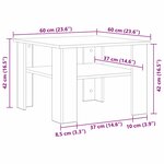 vidaXL Table basse Chêne noir 60 x 60 x 42 cm Bois d'ingénierie