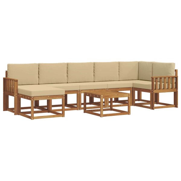 vidaXL Ensemble de canapés d'extérieur 8 pc Naturel et Beige