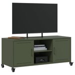 vidaXL Meuble TV vert olive 100 5x39x43 5 cm acier