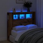 vidaXL Tête de lit à LED vieux bois 120x18 5x103 5cm bois d'ingénierie