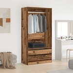 vidaXL Garde-robe vieux bois 100x50x200 cm bois d'ingénierie