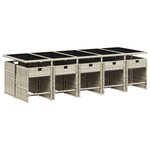 vidaXL Ensemble à manger de jardin 11Pièces avec coussins gris poly rotin