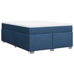 vidaXL Sommier à lattes de lit avec matelas Bleu 140x190 cm Tissu