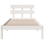 vidaXL Cadre de Lit avec Tête de Lit Blanc 80x200 cm Bois Massif de Pin