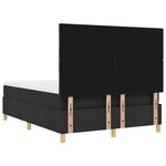 vidaXL Lit à ressorts avec matelas Noir 140 x 200 cm tissu