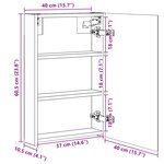 vidaXL Armoire Miroir de Salle de Bain Chêne noir 40 x 10 5 x 60 5 cm