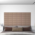 vidaXL Panneaux muraux 12 Pièces Cappuccino 30x15 cm Similicuir 0 54 m²