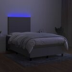 vidaXL Sommier à lattes de lit et matelas et LED Gris clair 120x200 cm