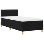 vidaXL Lit à ressorts avec coussin Noir 100 x 200 cm tissu