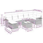 vidaXL Salon de jardin avec coussins 8 Pièces beige résine tressée