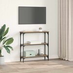 vidaXL Table console avec étagère chêne artisanal 75 x 22.5 x 75 cm