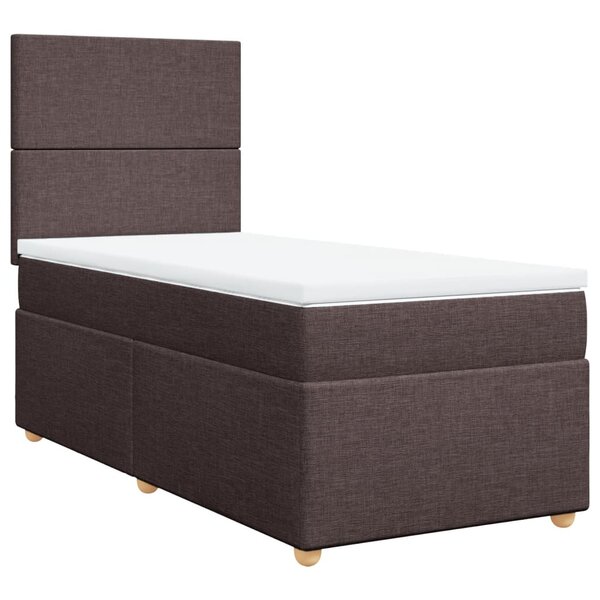 vidaXL Sommier à lattes de lit avec matelas Marron foncé 80x200 cm