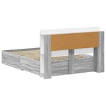 vidaXL Cadre de lit avec rangement Sonoma gris 160 x 200 cm