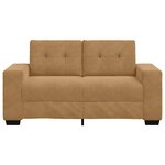 vidaXL Canapé deux places avec coussin Marron Velours