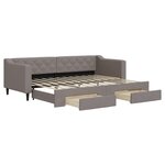 vidaXL Lit de jour avec gigogne et tiroirs sans matelas taupe 80x200cm