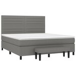 vidaXL Sommier à lattes de lit avec matelas Gris foncé 180x200cm Tissu