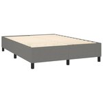 vidaXL Sommier à lattes de lit et matelas et LED Gris foncé 140x200 cm