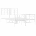vidaXL Cadre de lit métal sans matelas et pied de lit blanc 120x190 cm