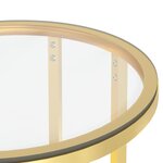vidaXL Table d'appoint Doré et transparent 45 cm Verre trempé