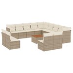 vidaXL Salon de jardin avec coussins 14 Pièces beige résine tressée