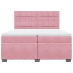 vidaXL Sommier à lattes de lit avec matelas Rose 200x200 cm Velours