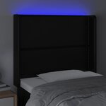 vidaXL Tête de lit à LED Noir 83x16x118/128 cm Similicuir