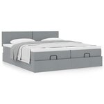 VidaXL Cadre de lit ottoman et matelas gris clair 160x200cm tissu