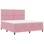Lit box spring vidaXL avec matelas rose super king en velours