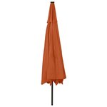 vidaXL Parasol d'extérieur avec LED et mât en métal 400 cm Terre cuite