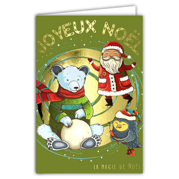 Carte Joyeux Noël avec Enveloppe Blanche 12x17cm