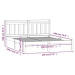 vidaXL Cadre de lit sans matelas blanc bois massif 140x190 cm
