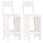 vidaXL Tabourets de bar lot de 2 blanc 40x48 5x115 5cm bois massif pin