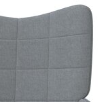 vidaXL Chaise de relaxation avec tabouret Gris clair Tissu