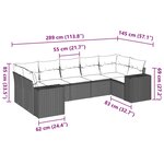 vidaXL Salon de jardin avec coussins 7 Pièces beige résine tressée
