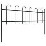 vidaXL Clôture de jardin avec dessus en cerceau Acier 10 2x0 6 m Noir