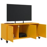 vidaXL Meuble TV jaune moutarde 100 5x39x43 5 cm acier