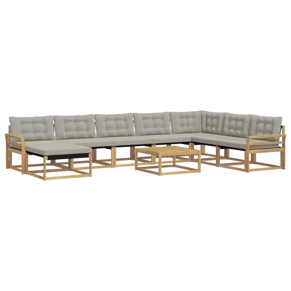 vidaXL Ensemble de canapés d'extérieur 9 Pièces Blanc et gris clair