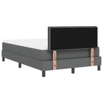 vidaXL Lit à ressorts avec matelas et LED gris foncé 120x200 cm tissu