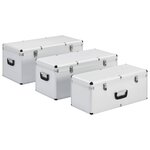vidaXL Boîtes de rangement 3 Pièces Argenté Aluminium