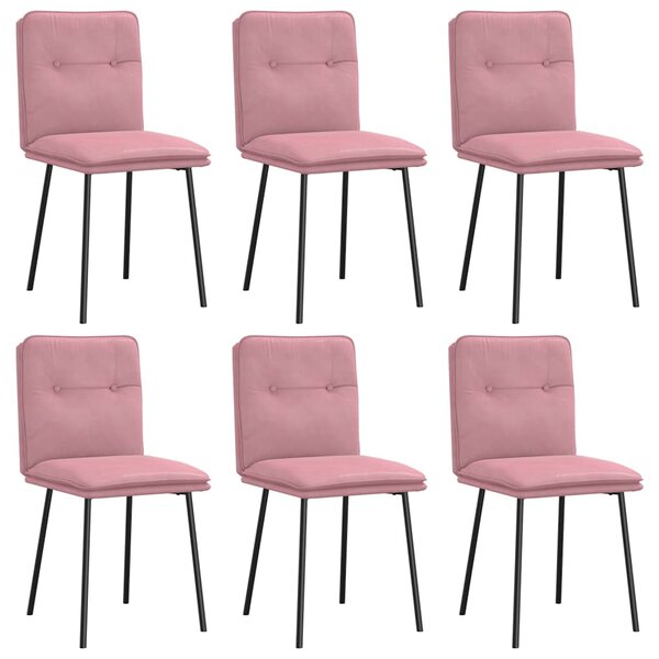 vidaXL Chaises à manger lot de 6 rose velours