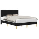 vidaXL Cadre de lit avec tête de lit Noir 120 x 190 cm Tissu