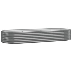 vidaXL Lit surélevé de jardin Acier enduit de poudre 249x100x36cm gris
