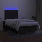 vidaXL Sommier à lattes de lit matelas et LED noir 120x190 cm tissu