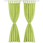 vidaXL Rideau occultant avec boucles 2 Pièces 140 x 175 cm Vert
