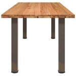 vidaXL Table à manger marron clair bois de chêne massif rectangulaire