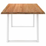 vidaXL Table à manger bord naturel bois massif chêne rectangulaire