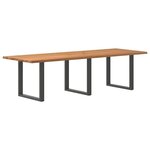 vidaXL Table à manger marron clair bois de chêne massif rectangulaire